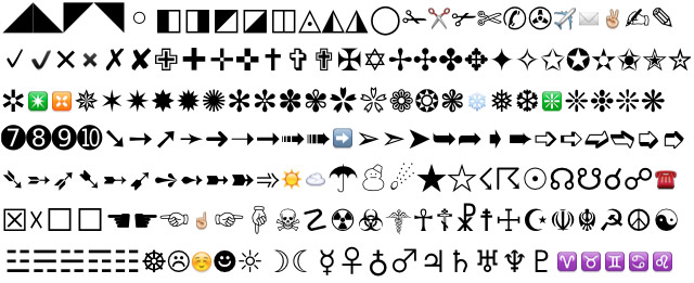 symbols iphone