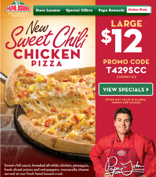 papa johns newsletter