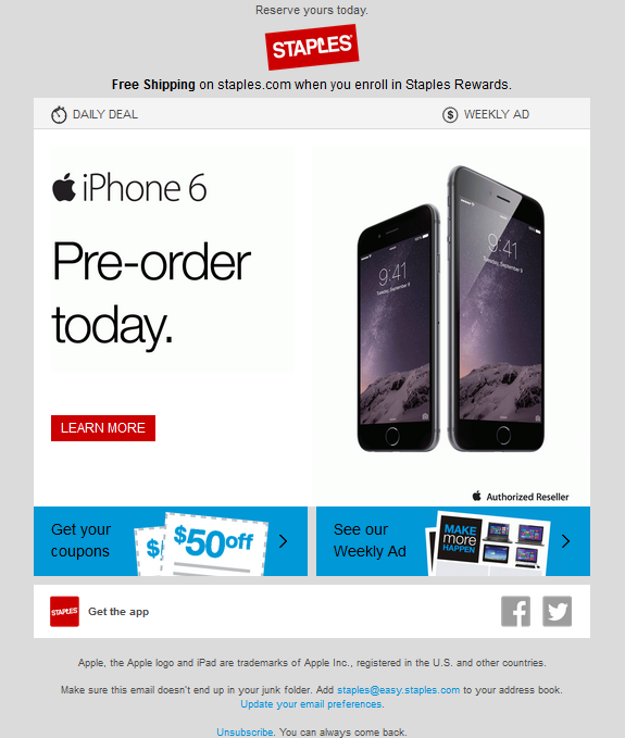 iPhone 6 newsletter