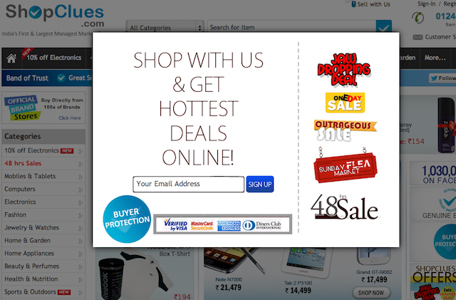 popup shopclues.com