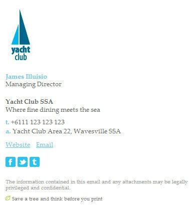 email signature yacht club