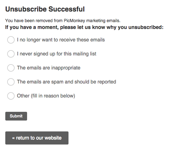 Unsubscribe