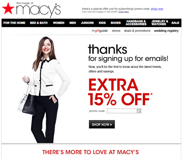 Confirmation email: Macy's