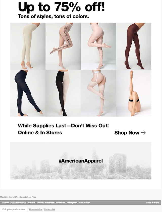 Newsletter: American Apparel