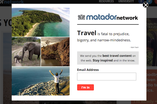 matador sign-up network