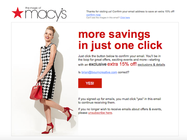 Double op-in: Macy's