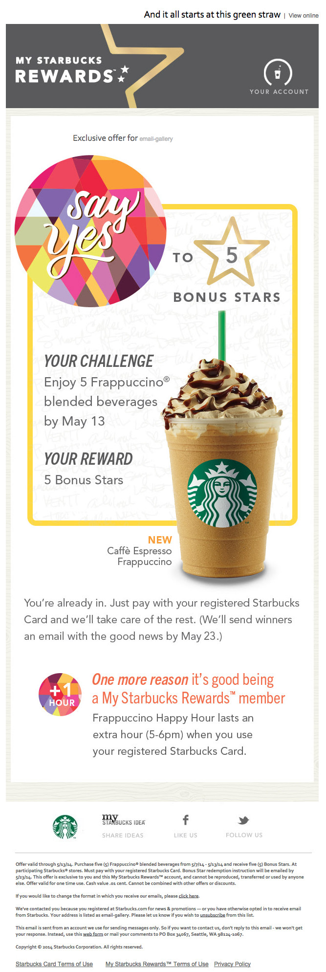 My Starbucks Rewards Starbucks Coffee FreshMail