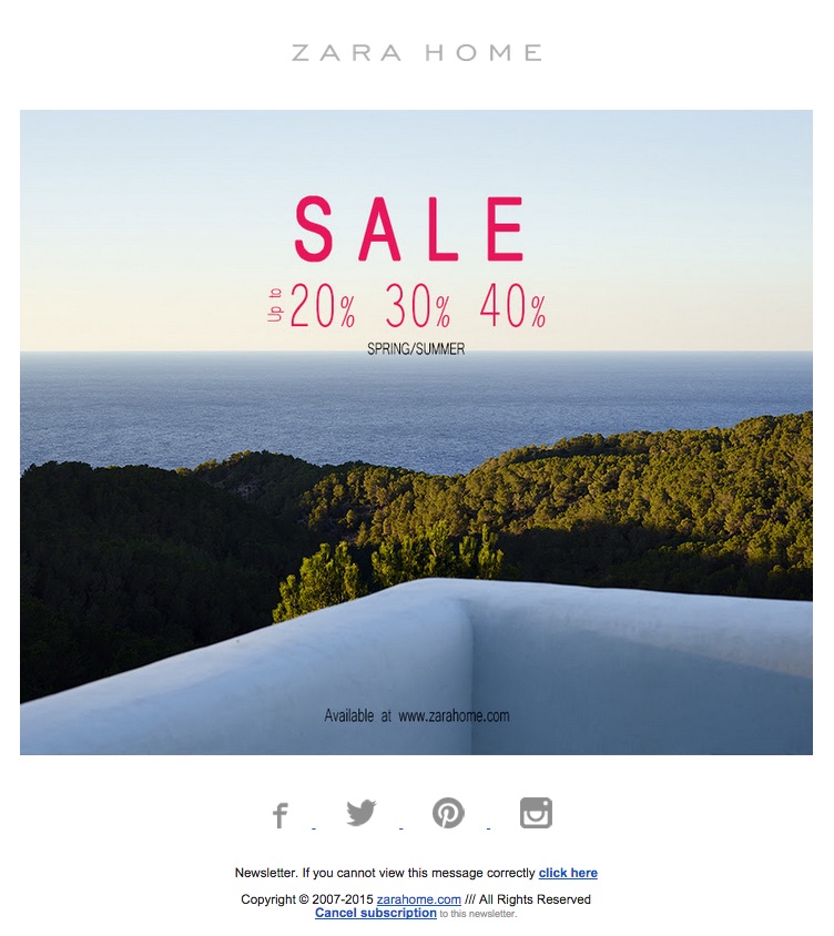 Zara Home SALE! Now available online! FreshMail