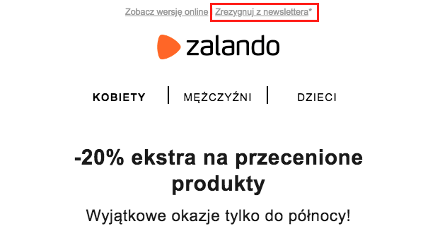 Skuteczny mailing - umieść link wypisu na górze wiadomości