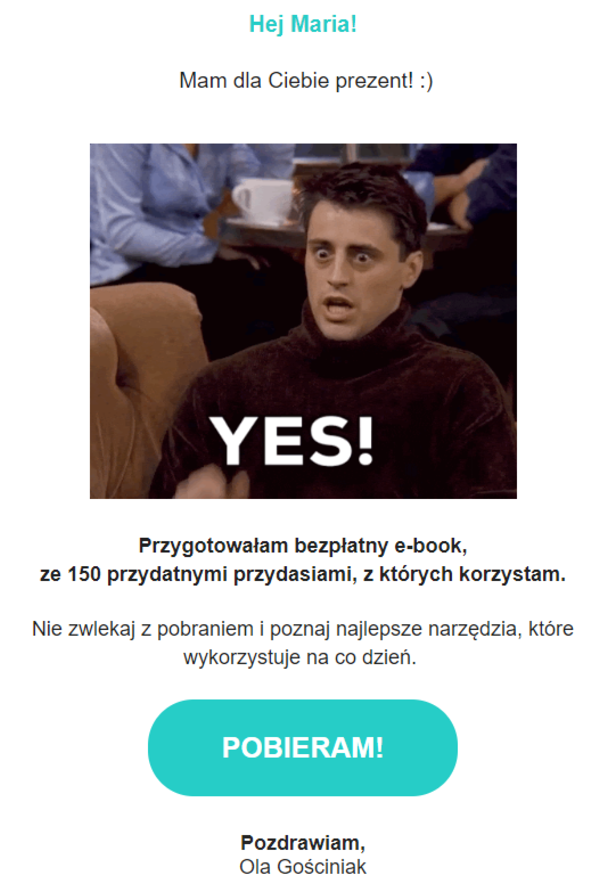 Ola Gościniak - newsletter