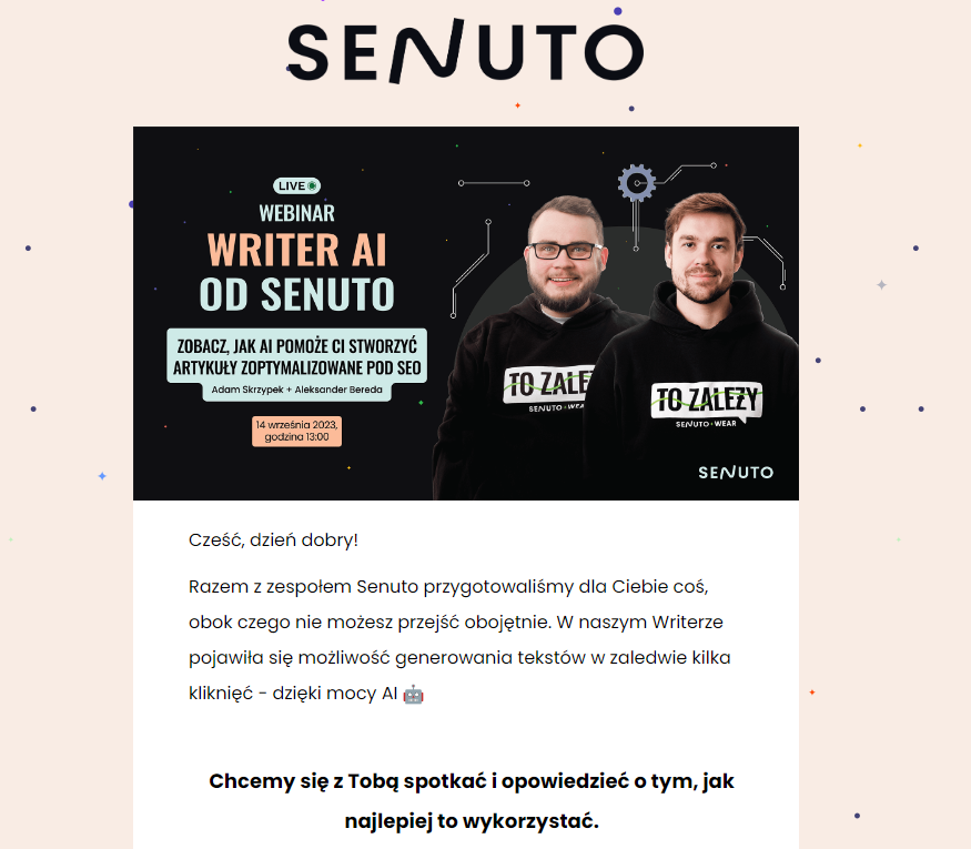 Senuto - newsletter z webinarem